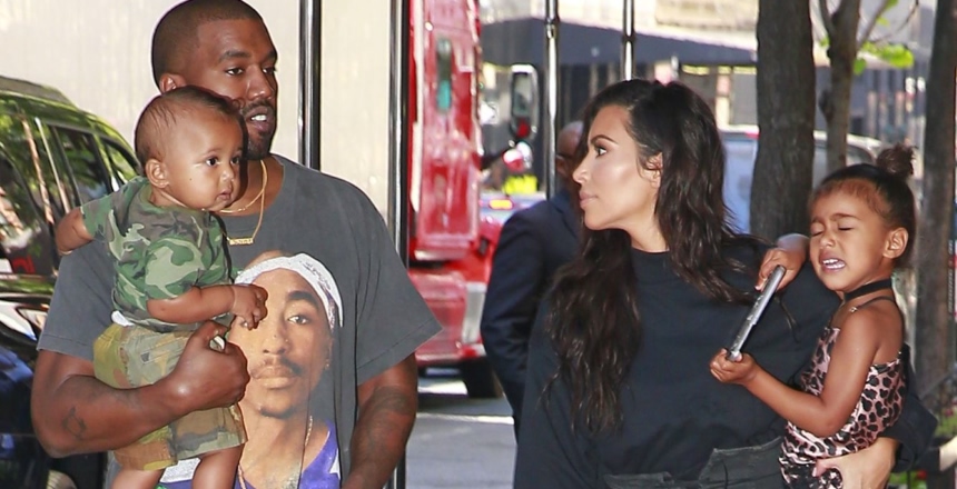 Kim Kardashian, Kanye West, mała North i Saint West
