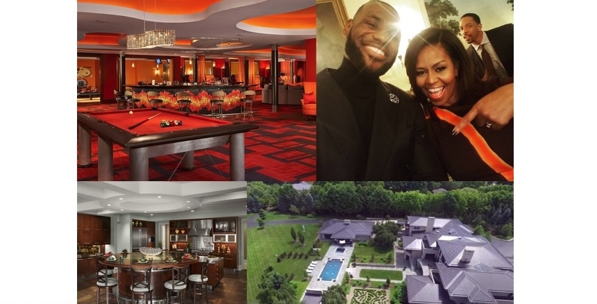 LeBron James i Savannah Brinson z Brycem Maximusem, LeBronem Jr., Zhuri James – Akron, Ohio, USA